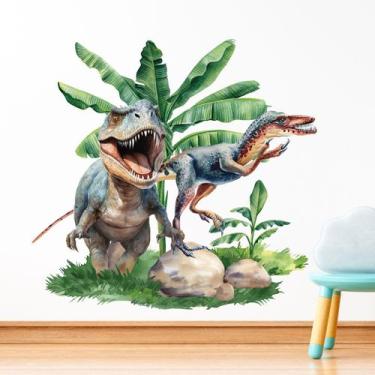 Imagem de Adesivos de parede Dinosaur T-Rex Jungle PVC 39x118cm para crianças - 