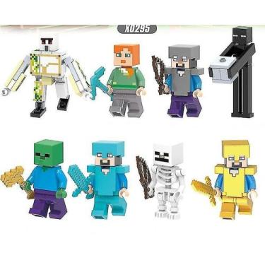 Imagem de Conjunto de 8 peças de blocos de construção Vorallme Minecraft Iron Go