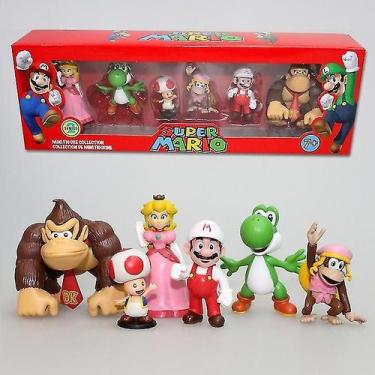 Imagem de Boneco de PVC Sajy Super Mario Bros. 6 peças de brinquedos de ação de 