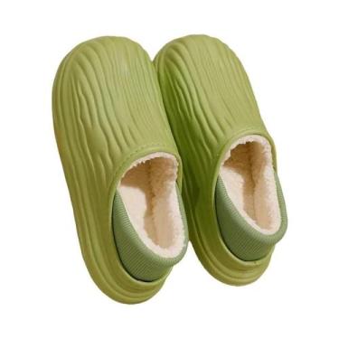 Imagem de Chinelos De Inverno Femininos Quentes E Impermeáveis, Listrados, De Al