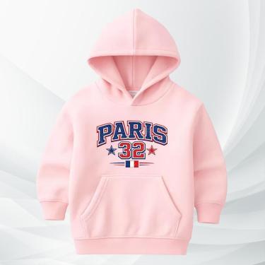 Imagem de Moletom Canguru Paris 32 Moleton Infantil ao Adulto Flanelado Com Capuz College Canguru-Unissex