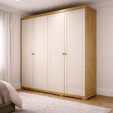 Imagem de Guarda-roupa Solteiro 4 Portas 100% Mdf Pérola Yescasa