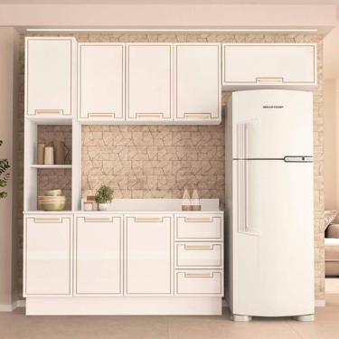 Imagem de Armário de Cozinha Modulada Completa 4 Peças 200cm Com Tampo 100% MDF 