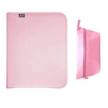 Imagem de Fichário Escolar, Sweet, com Zíper, Rosa com Estojo + Divisórias, 96 Folhas, ACP