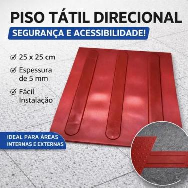 Imagem de Piso Tátil PVC 25x25cm Direcional - Dupla Face - 10 Peças - WAT Acessi