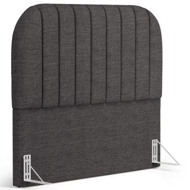 Imagem de Cabeceira Cama Box Casal Estofada Orgânica 140cm Alice W01 Linho Cinza Escuro - Lyam Decor