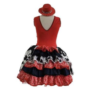 Imagem de Roupa Country Feminina Infantil Vestido Cowgirl Com Chapéu - Fantasias