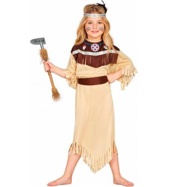 Imagem de Fantasia India Infantil Menina Festa e Carnaval de Luxo Com Franja e F