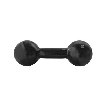 Imagem de Halter de Ferro Fundido Emborrachado 10,0kg para Treino Academia Preto Anilhas Fitness