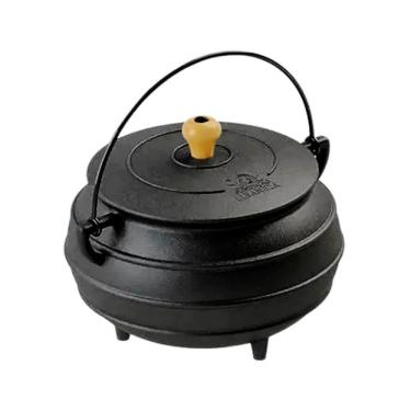 Imagem de Panela Tripé Tradição Caldeirão Ferro Fundido com Tampa 2L Preto para Fogão e Churrasqueira Libaneza