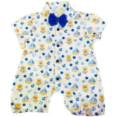 Imagem de Macacão Infantil Menino Marinheiro Bebe Fantasia Safari Carr - anjo da