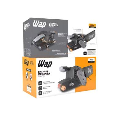 Imagem de Lixadeira de Cinta WAP WF LC01 850W com Trava de Uso Contínuo e Coletor de Pó Cinza 220V WAP