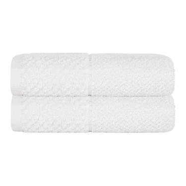Imagem de Kit 2 Toalhas de Rosto Buclê 50X80CM Felpa 100% Algodão 450g-m2 Alta Absorção Branco Altenburg