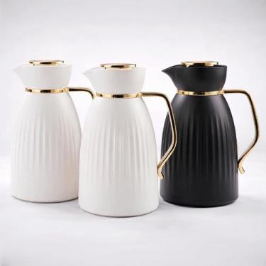 Imagem de Kit 3 Garrafa Térmica Café Chá 1 Litro Quente Frio Abre Fecha - Bravat
