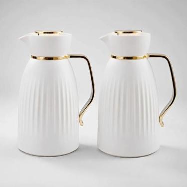 Imagem de Kit 2 Garrafa Térmica Café Chá 1 Litro Quente Frio Abre Fecha - Bravat