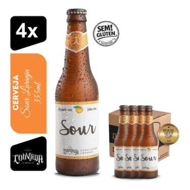 Imagem de Cerveja Sour Laranja Louvada 355ml Kit 4un Sem Glúten - Cervejaria Lou