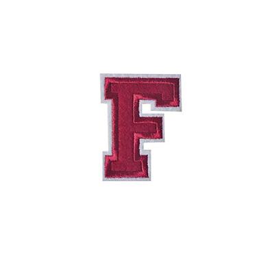 Imagem de YITAQI Adesivos de ferro com letras em 3D A-Z "faça você mesmo", tecido de costura com alfabeto inglês para camiseta ou casaco, apliques de bordado (F)