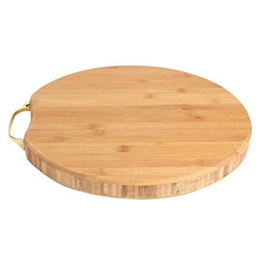 Imagem de Tábua de corte ecológica 36x36x3cm Tábua de corte de cozinha de bambu para feijão para frutas para carne para vegetais