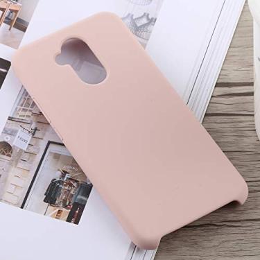 Imagem de Capa ultra fina de cor sólida cobertura total silicone líquido capa traseira para Huawei Mate 20 Lite (preto) capa traseira para telefone (cor: rosa)