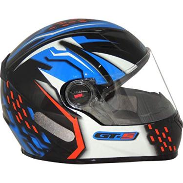 Imagem de Capacete FW3 GT 5 PRETO AZUL VERMELHO 56 COM VISEIRA CRISTAL