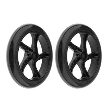 Imagem de Simhoa 2 peças rodas de scooter de 7 polegadas rodas dianteiras de rolo traseiro rodas de reajuste acessórios de bicicleta silenciosos para crianças iniciantes - preto