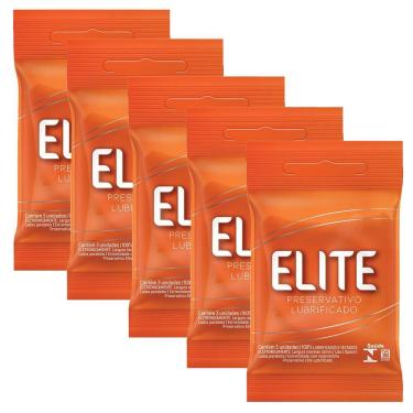 Imagem de Kit 5 Pacotes Preservativo Elite C/ 3 Unidades Cada