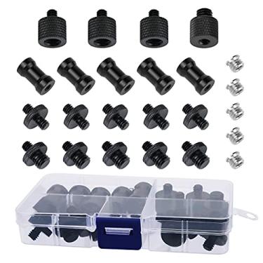 Imagem de Conjunto de 24 adaptadores de parafuso de câmera de 1/4 a 1/4 e 1/4 a 3/8 para montagem de tripé para câmera, monopé, cabeça esférica, suporte de luz de flash Frgyee