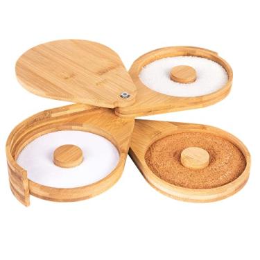 Imagem de Jillmo Margarita Salt Rimmer Set Bamboo 3-Ties Cocktail Glass Rimmer , Party Bar Acessórios (Esponja NÃO Incluída)