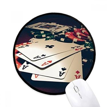 Imagem de DIYthinker Cartão de pôquer fichas de jogo foto mousepad desktop escritório tapete redondo para computador
