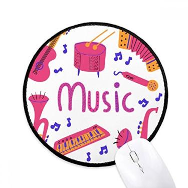 Imagem de DIYthinker Trombone guitarra instrumento musical padrão mouse pad desktop escritório tapete redondo para computador