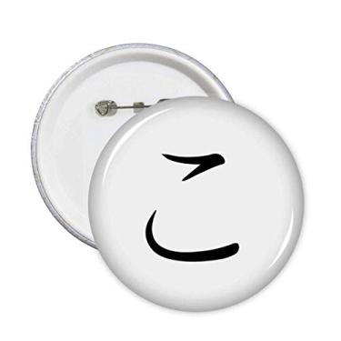 Imagem de Broche de personagem japonês Hiragana KO Broche Emblema Botão Decoração Acessório 5 peças