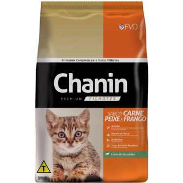 Imagem de Ração Seca Chanin Carne, Peixe e Frango para Gatos Filhotes - 25 Kg