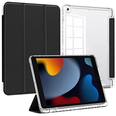 Imagem de Capa de silicone acrílico transparente para iPad de 10,2 polegadas, compatível com iPad 9ª geração 2021/iPad 8ª geração 2020/iPad 7ª geração 2019, capa inteligente com suporte fino com slot para caneta