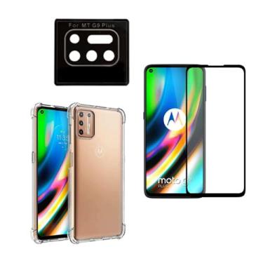 Imagem de Capa Case Capinha Antiqueda + Película 3D/9D Blindada + Película Câmera Compatível Moto G9 PLus