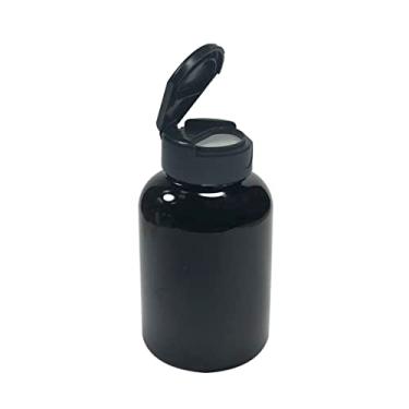Imagem de Pote Para Cápsulas Pet 200ml C/Tampa Flip Top (20 Unidades) (Âmbar c/tampa Preta)