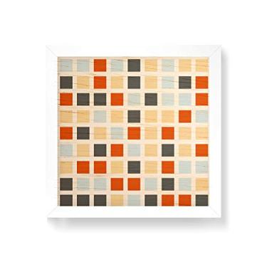 Imagem de Arte Maníacos Quadro decorativo com moldura caixa branca em Madeira - Ladrinhos Textura - 30x30cm