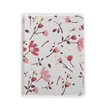 Imagem de Caderno de folhas de plantas de flores rosa Calliopsis Diário capa macia