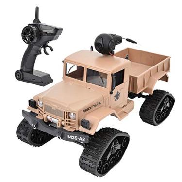 Imagem de Sorand Veículo militar, Army Toys 2,4 G 1/16 RC caminhão militar controle remoto rastreador carro modelo de brinquedo militar caminhão drive off-road carro RC (tipo de câmera)