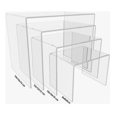 Imagem de Kit 4 Prateleiras Plataforma Bancada Vitrine Organização