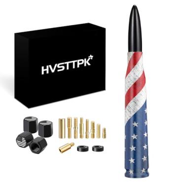 Imagem de Antena bala de caminhão de carro com tampas de haste de válvula para F150 F250 F350 Super Chevrolet Duty Raptor Dodge Ram 1500 2500 3500, acessórios de captador Jeep (preto) - Design de bandeira