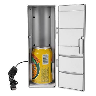 Imagem de Zetiling Mini Refrigerador, Mini Geladeira, Freezer, Portátil, Espelhado, Pessoal, Interface USB, Refrigerador, Aquecedor, Ideal para Latas, Bebidas, Cerveja