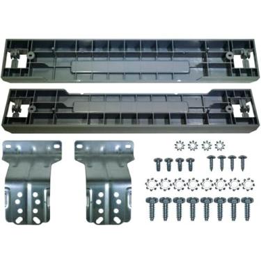 Imagem de Kit de empilhamento de peças SKK-7A Appli de substituição compatível com lavadora e secadora Samsung Combo de carga frontal de 27 polegadas SKK-7AAP inclui dobradiças e parafusos de metal de base de plástico