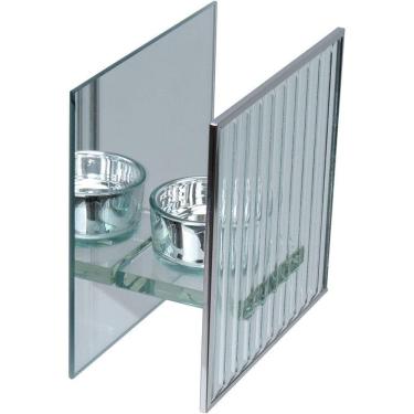 Imagem de Castiçal Porta Vela Decorativo Home&co Vidro 12x12x6cm Transparente