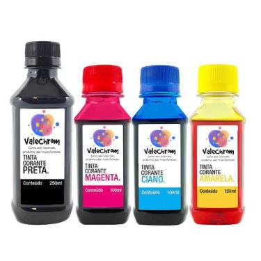 Imagem de Kit 4 Tinta Compatível Epson L200 L220 L210 T664 550ml - ValeChrom