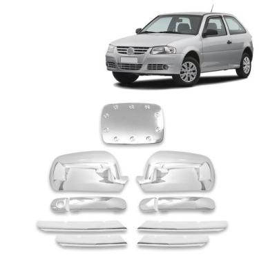 Imagem de Kit Aplique Maçaneta + Retrovisor + Grade Dianteira + Tampa de combust