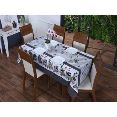 Imagem de Toalha de Mesa 8 Lugares 2,50 x 1,40 Cozinha Copa Sala de Jantar Oxfor