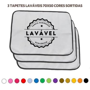 Imagem de Kit com 3 Tapetes Adestradores de Alta Absorção 70x50 Sortidos - 200 L