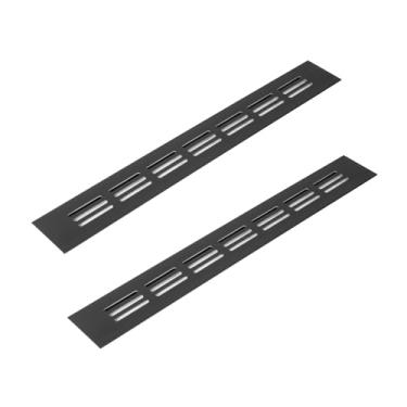 Imagem de Vent Systems Grade de ventilação de suprimento de ar de 30 x 3,8 cm (dimensões externas) - Pacote com 2 - Defletor de ventilação de porta de admissão/escape retangular de alumínio marrom - HVAC para
