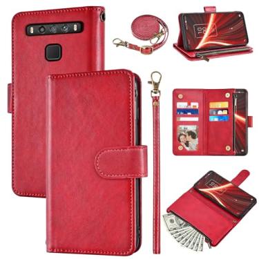 Imagem de Furiet Capa carteira para TCL 10 5G UW Verizon com alça de pulso e alça de ombro flip elegante 6+ porta-cartões suporte bolso dinheiro acessórios celular capa para celular para TCL105GUW TLC 105GUW G5