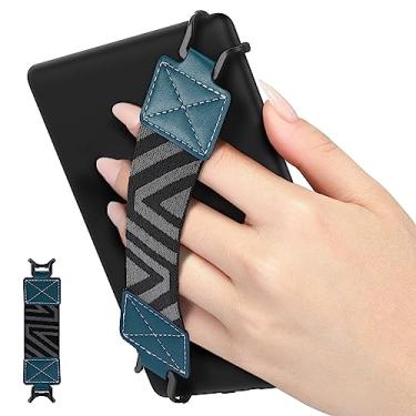 Imagem de MoKo Alça de mão de segurança para tablet Kindle eReaders Fire de 15 a 8 polegadas, Kindle/Kobo/Voyaga/Lenovo/Sony, suporte de mão leve e versátil de alta elasticidade, azul lago